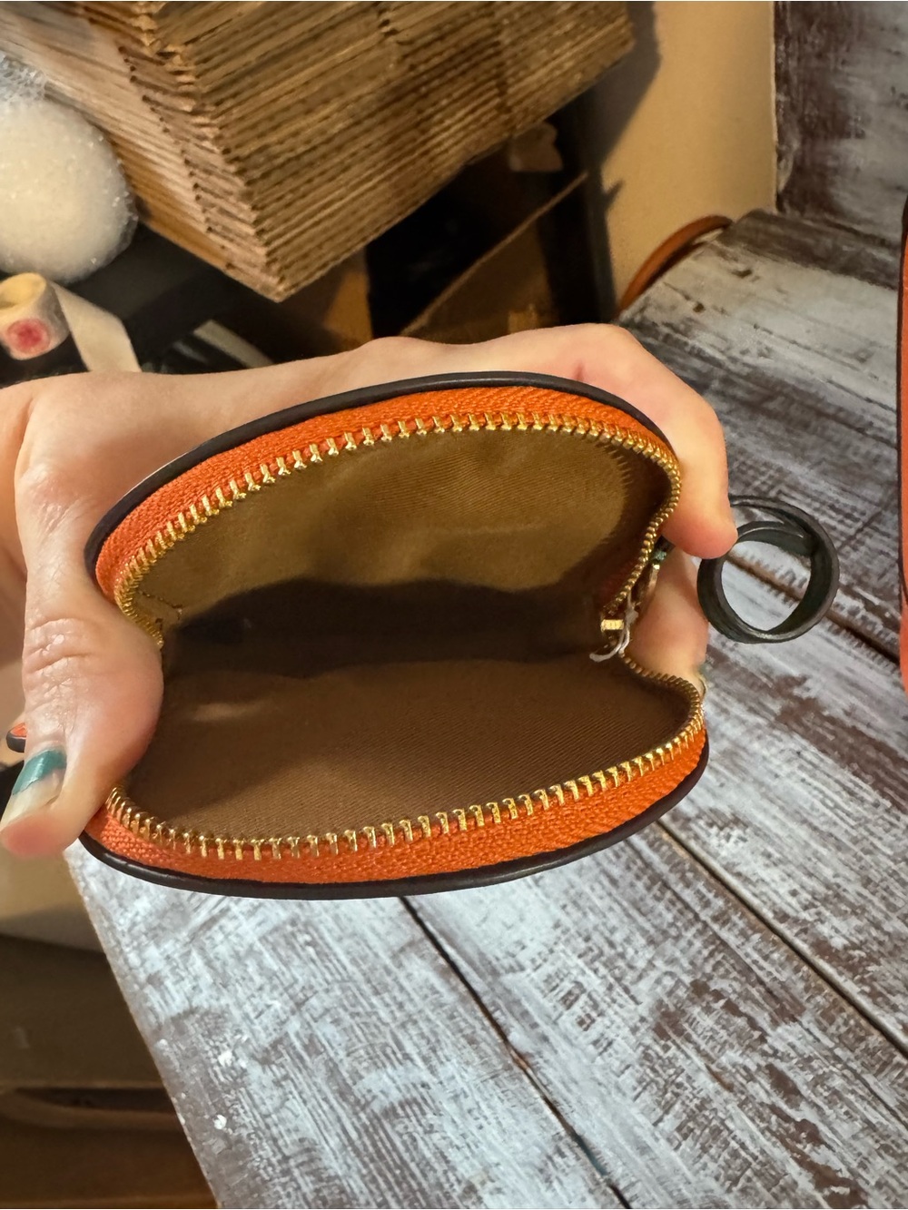 Coach Orange Halloween Jack-O'-Lantern Bucket Bag with Pumpkin Coin Pouch - Picture 5 of 16